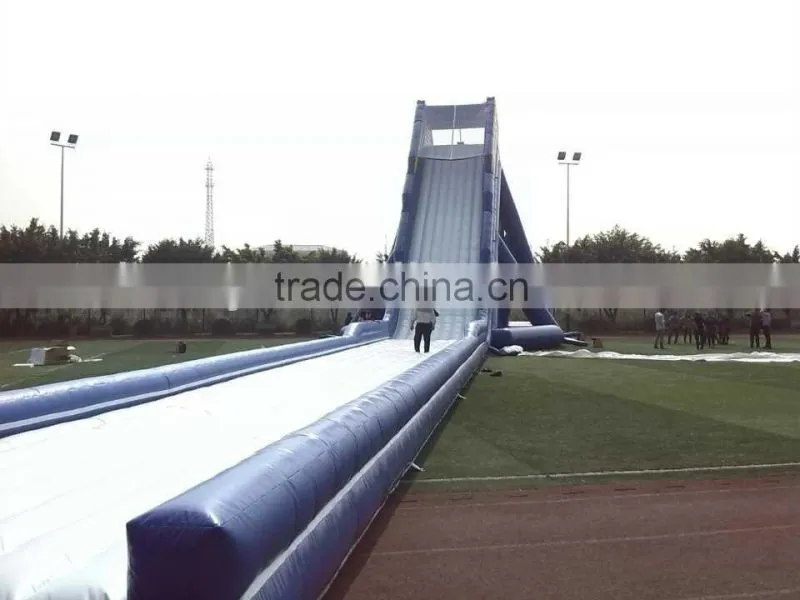 Custom size blue long giant inflatable water slide for sale