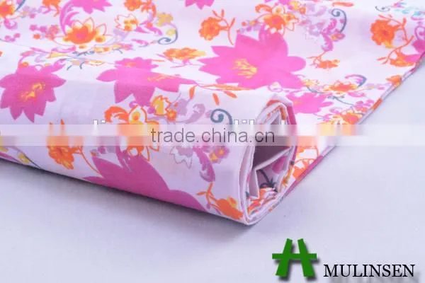 2016 Mulinsen new arrival shirt fabric, woven printed cotton polyester dress fabric