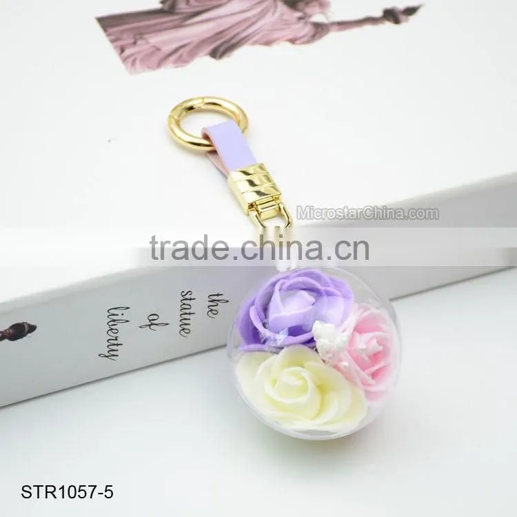 Promotional Flower Crystal Ball Keychain