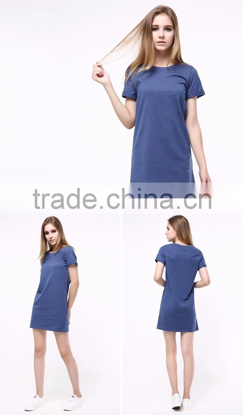 The trend of ms skirt loose round collar short sleeve skirt
