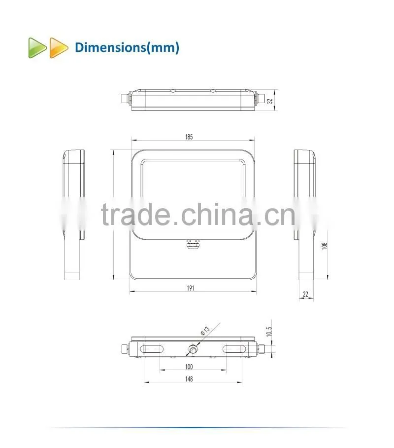 New arrival Super slim led flood light IP65 waterproof outdoor 20w LED project lighting
