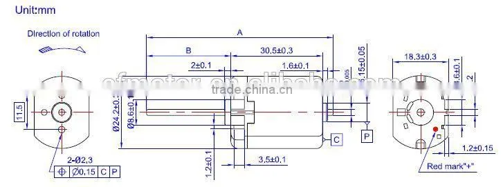 flat 12 volt dc motor for door lock FT-280, FC-280, FK-280
