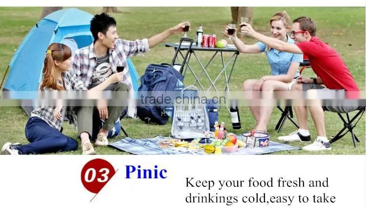 aluminium frame collapsible 600D polyester insulated picnic basket