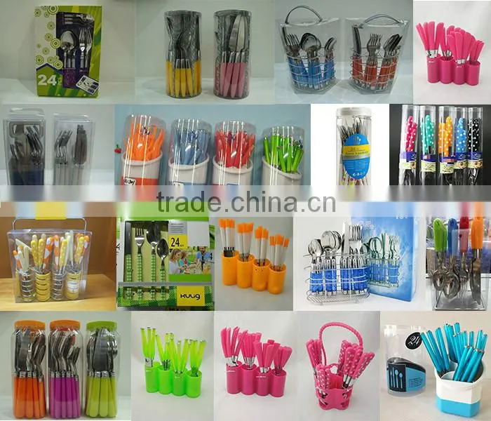 cutlery sets with plastic handles, set of cutlery, plastic metallic cutlery