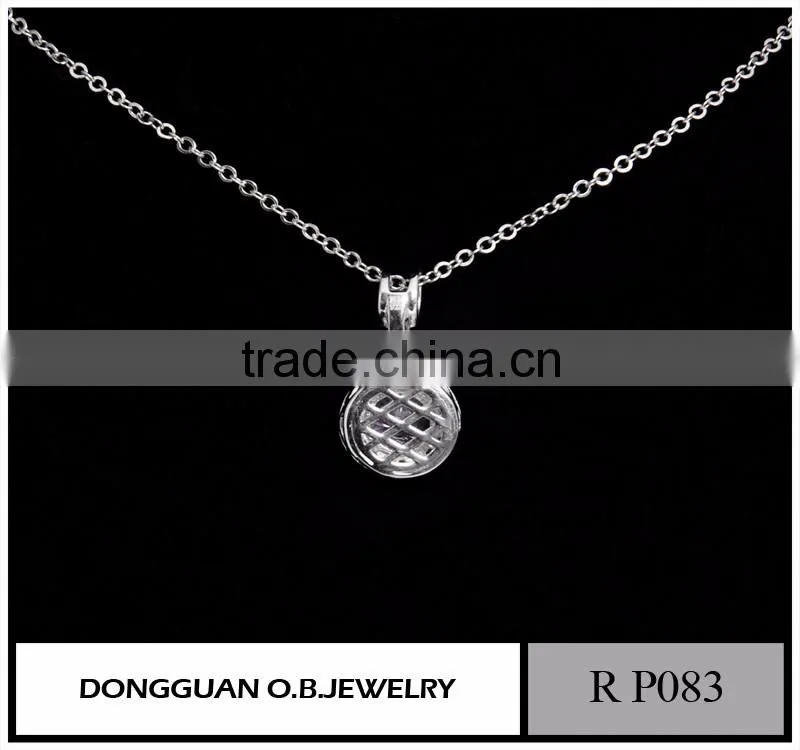 Pink color single stone pendant necklace/silver plated classic design