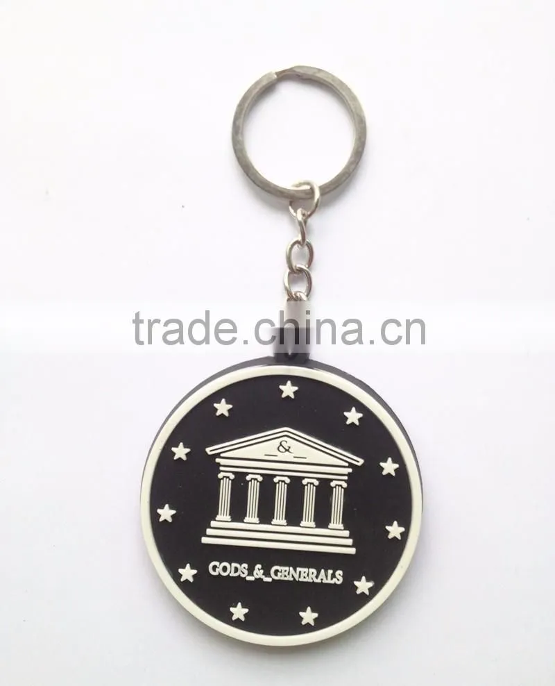 Wholesale Soft PVC Rubber Custom Key chain House Shaped Promotion Gift 2d Key ring
