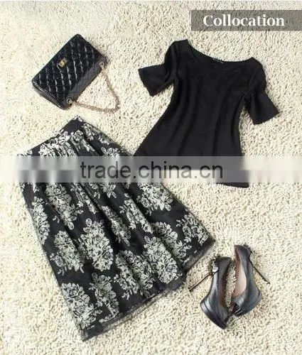 Elegant Ladies Women Retro High Waist Lined Casual Organza Skirt