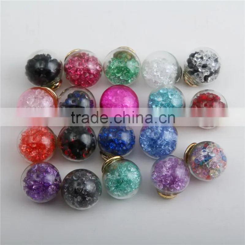 2016 New Korean fashion Wild European style simple double ball candy-colored wild earrings Women Brand earring jewelry
