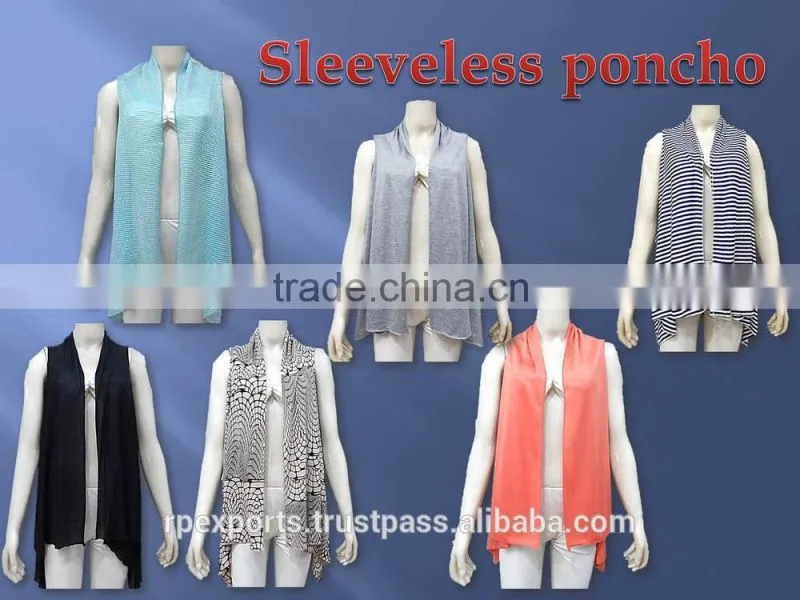 New Fancy multi sleeveless poncho