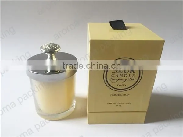 custom design beautiful luxury candle box packing for glass candle jar with scented candle