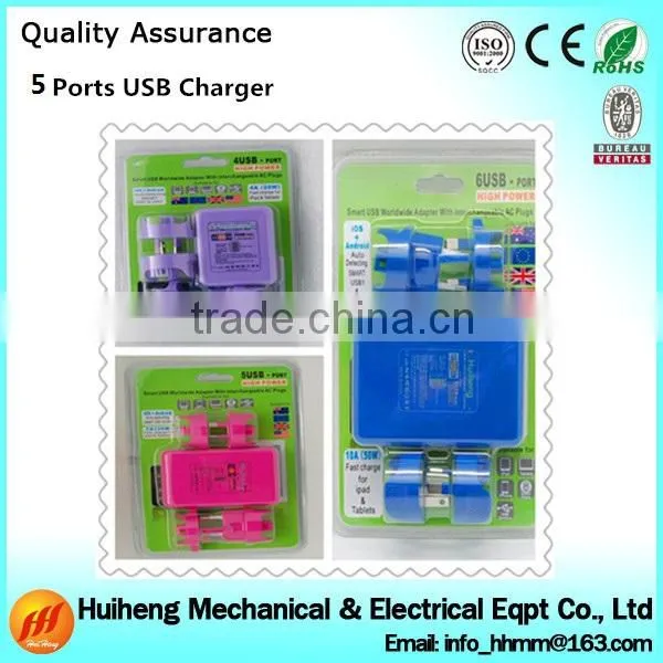 New products 5 Ports USB Charger , Multi Port USB Chargers For Iphone