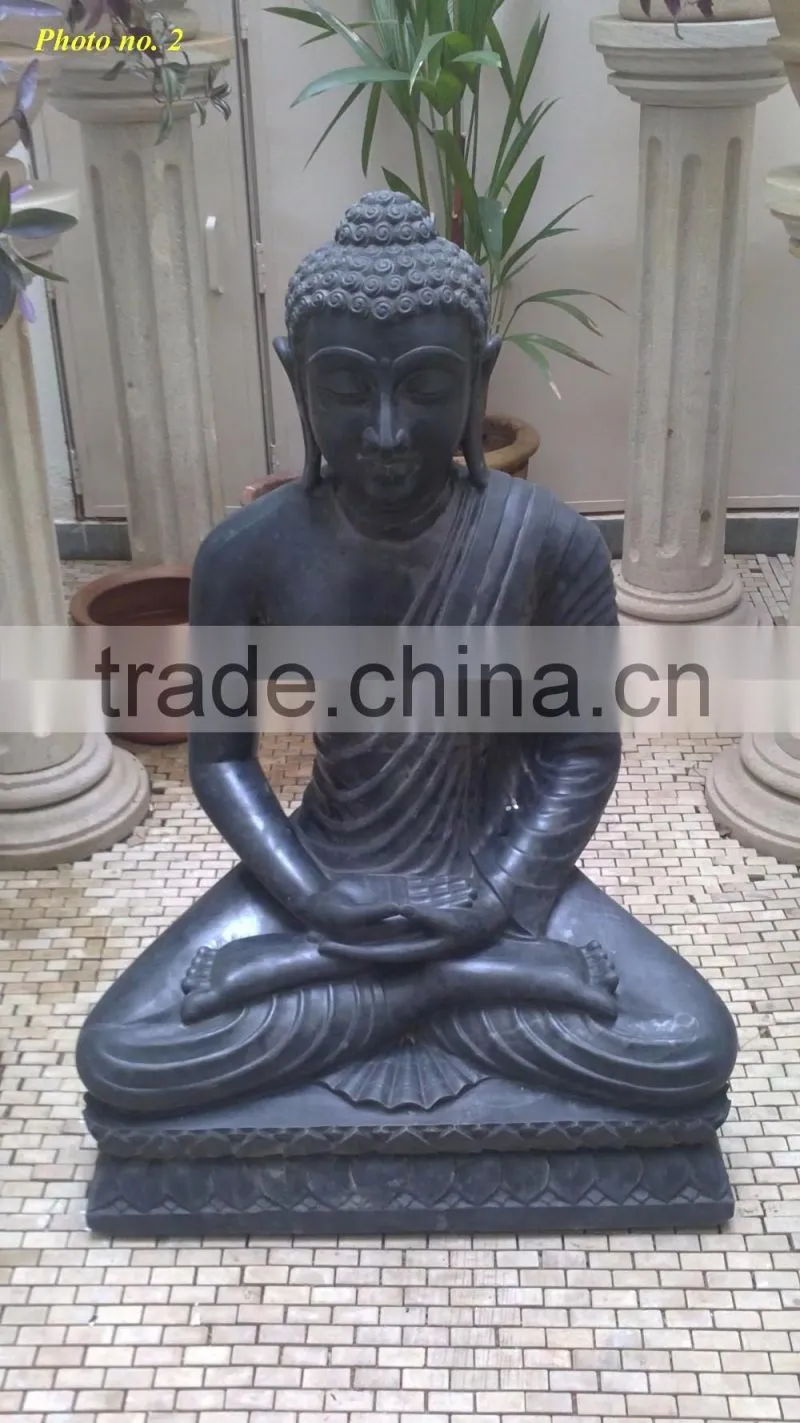 Black Marble Buddha Statue