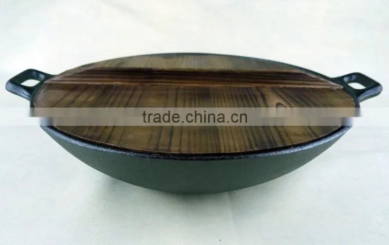 cast iron wok pan Dia:24.5CM