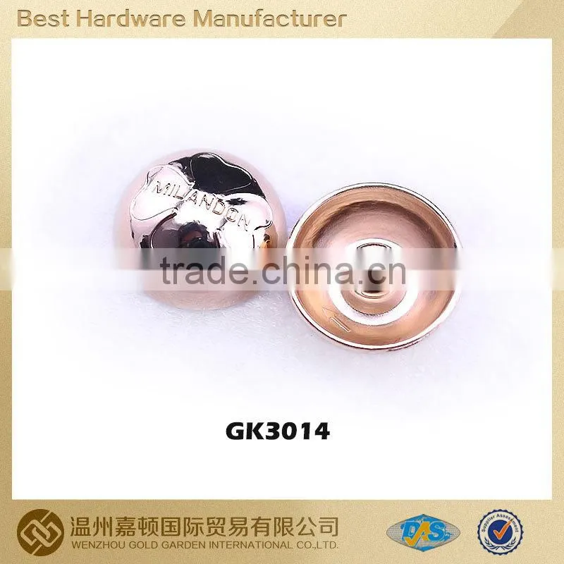 2014 new style metal button cap for Apparel, various designs customized