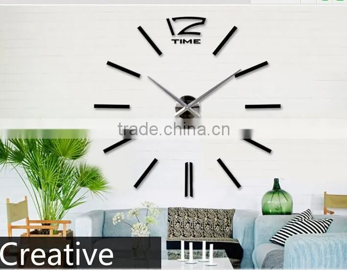 120cm diameter 3D EVA Wall Sticker Clock Promotion Gift Modern Design Art Clock!