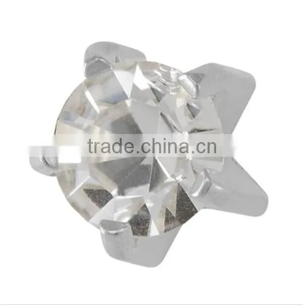 stainless steel stud earrings,claw seting-birthtones4mm ,fashion jewelry for women