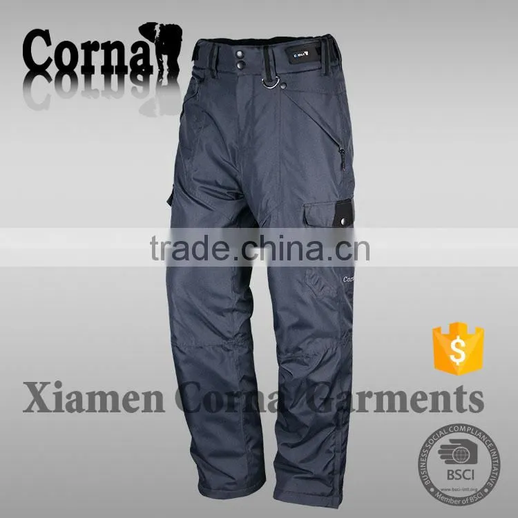 Top quality OEM polyester breathable comfortable waterproof ski pants men