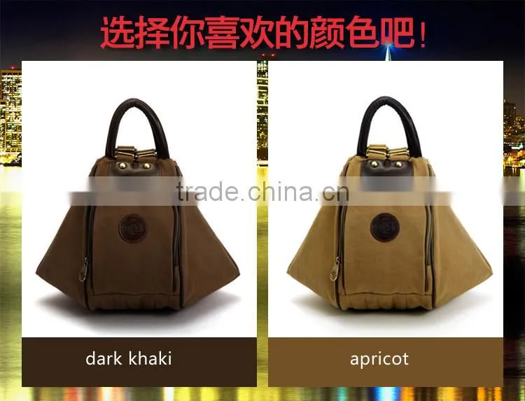 Novel Canvas Shoulder Bag Fashion Handbag Convert To A Backpack From A Shoulder Bag Pattern Shoulder Bag