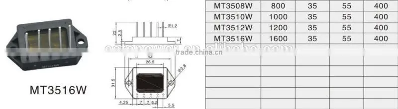 MT3510W three-phase bridge rectifier MT3508W MT3512W MT3516W