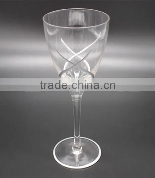 Wholesale Clear Goblet With Lines Of Different Colors