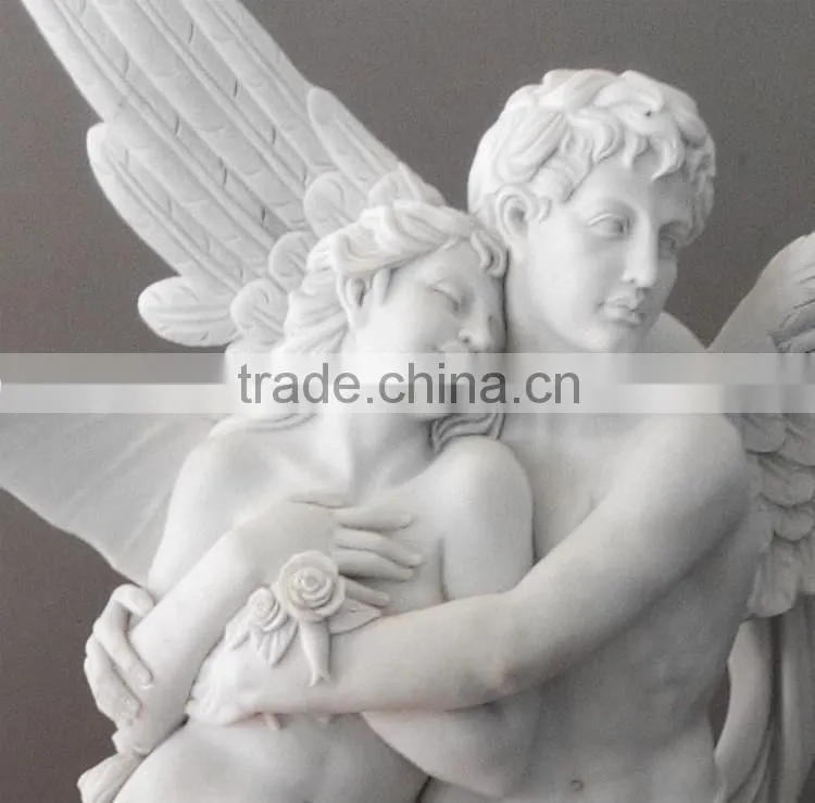 large white marble angel statue