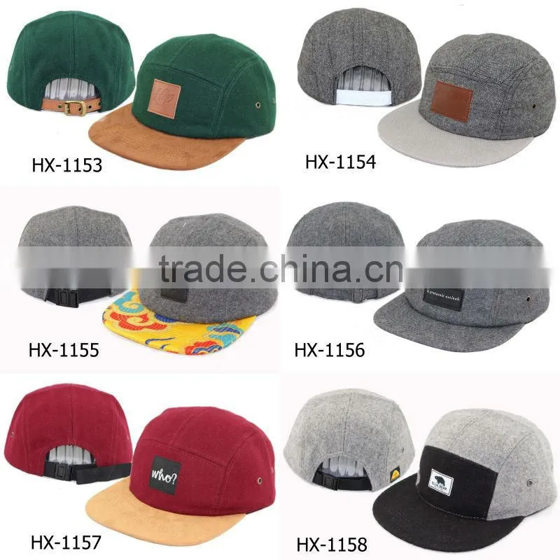 High Quality 100% Cotton Wholesale Flat Brim Custom 5 Panel Hats&Caps