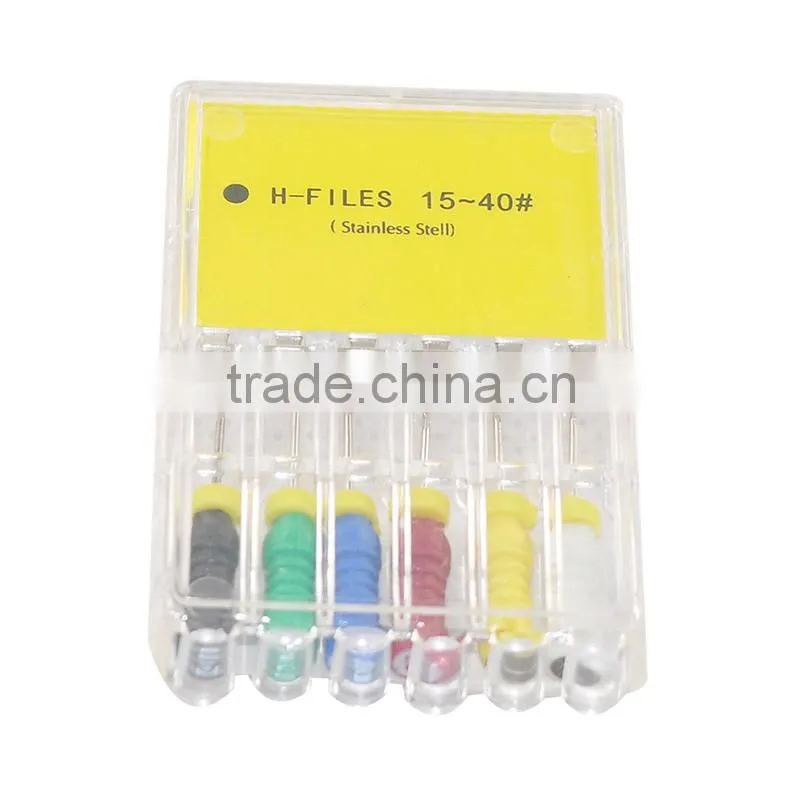 2016 Hot Sale Denshine Brand New 1 Pack Stainless Steel Flexible Hand Use Dental Root Canal H-Files #015-040 25mm