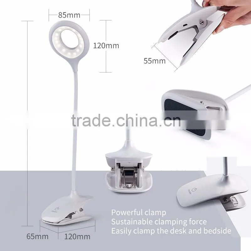 3W LED Table desk Lamp with Clips clamps dimmer switch indoor lamp
