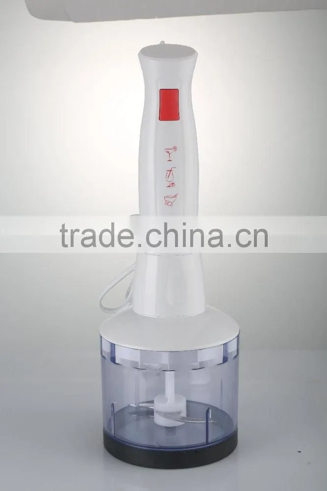 Electric hand blender set with many parts like chopper whrisk cup