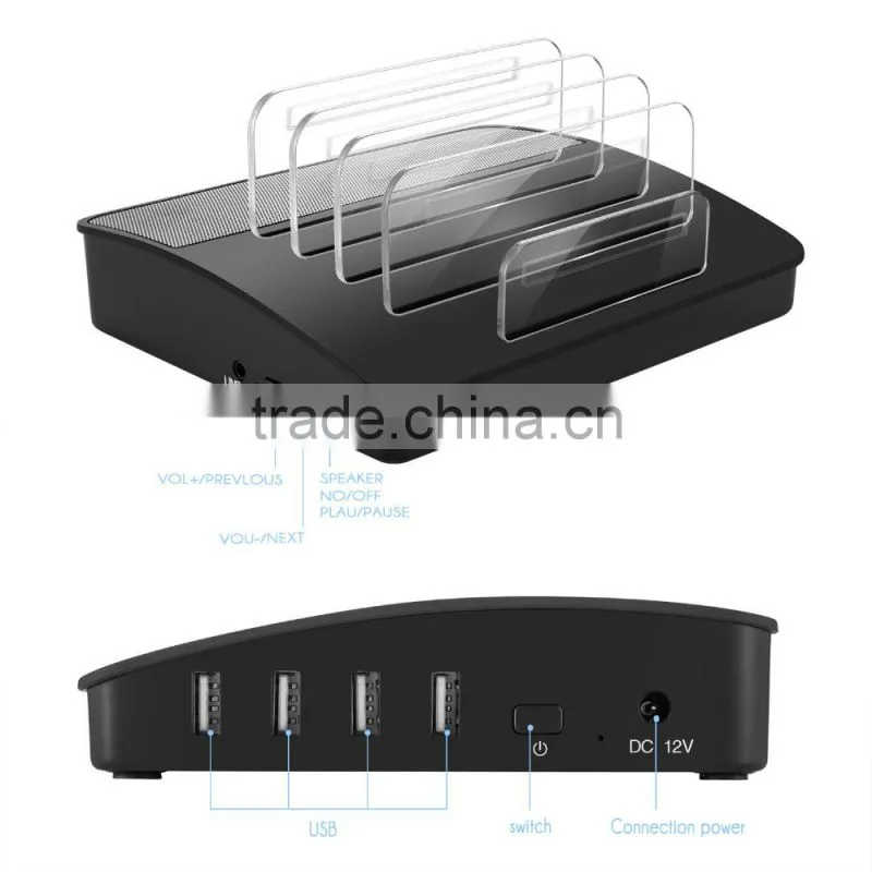 VOXLINK NEW 30W bluetooth wireless speaker 4 Ports USB Charger Charging Station Dock