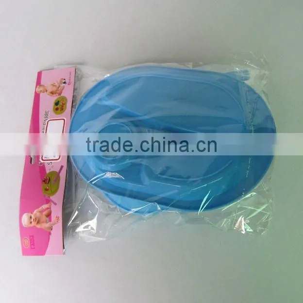 5pcs oval plate blue dinnerware plastic picnic set