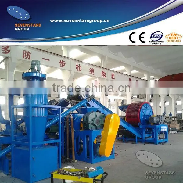 Waste tire recycling machinery