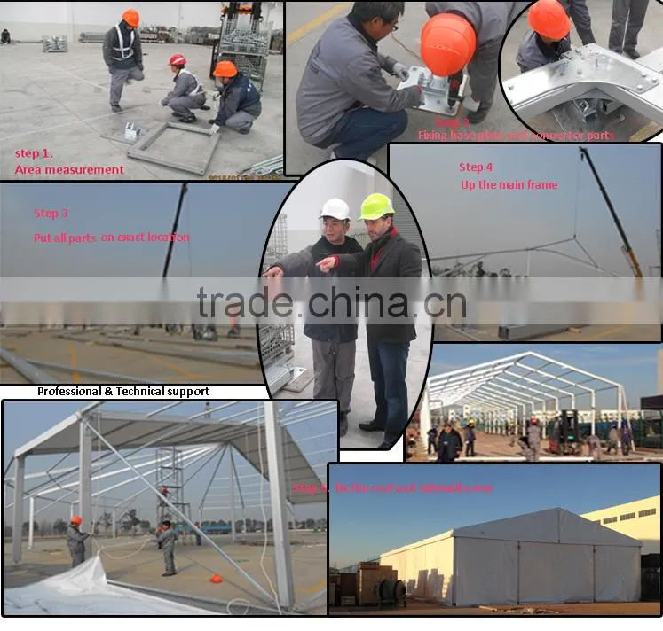 Temporary storage warehouse tent with aluminum frame PVC fabric manufacture in China
