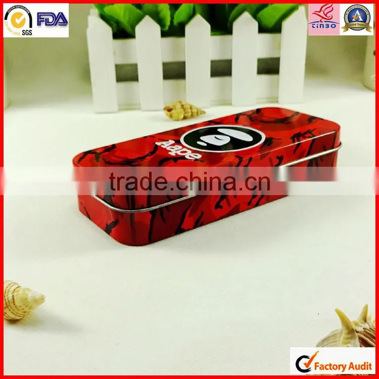 high quality hinged pen packing tin box