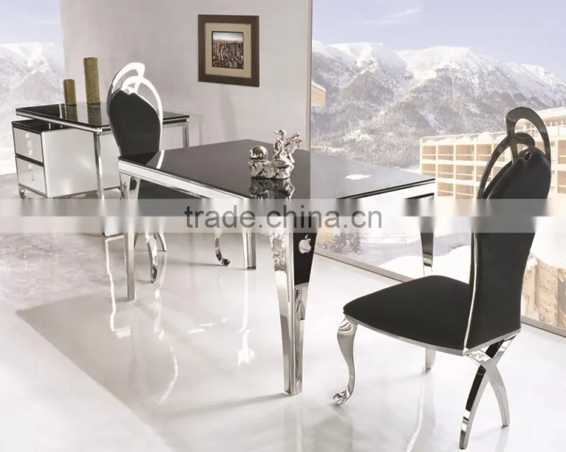 TH299 low price tempered glass dining set design