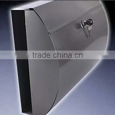 stainless steel mailbox with newspaper holder in the back