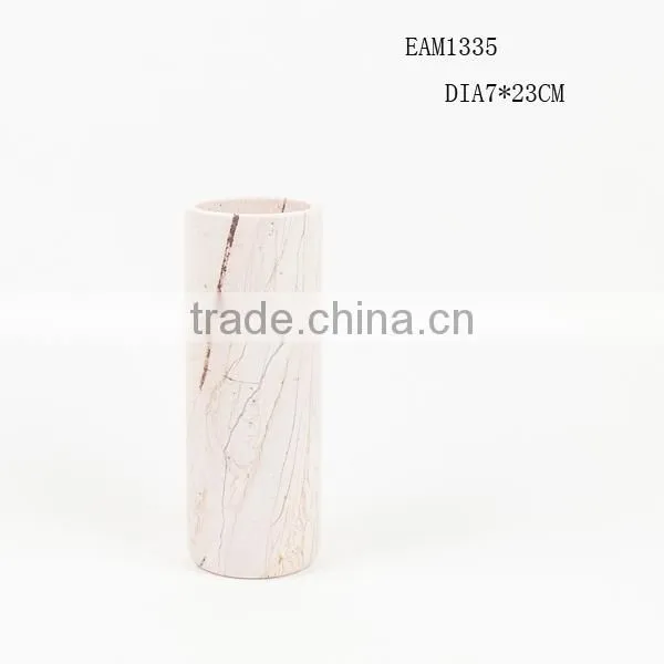 Black marble square vase for planter or flower