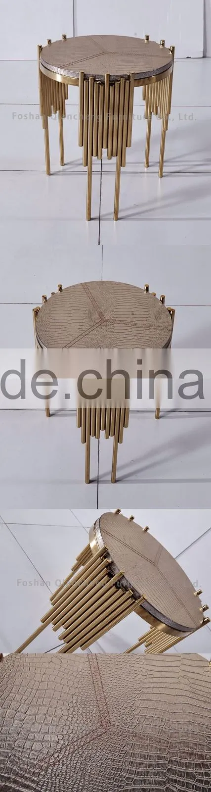 Italy round coffee table with MDF pu cover top hotel furniture
