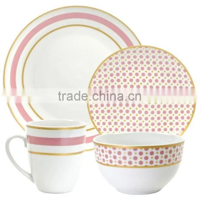 Tableware Porcelain custom pink dinner set , design your own porcelain dinnerware