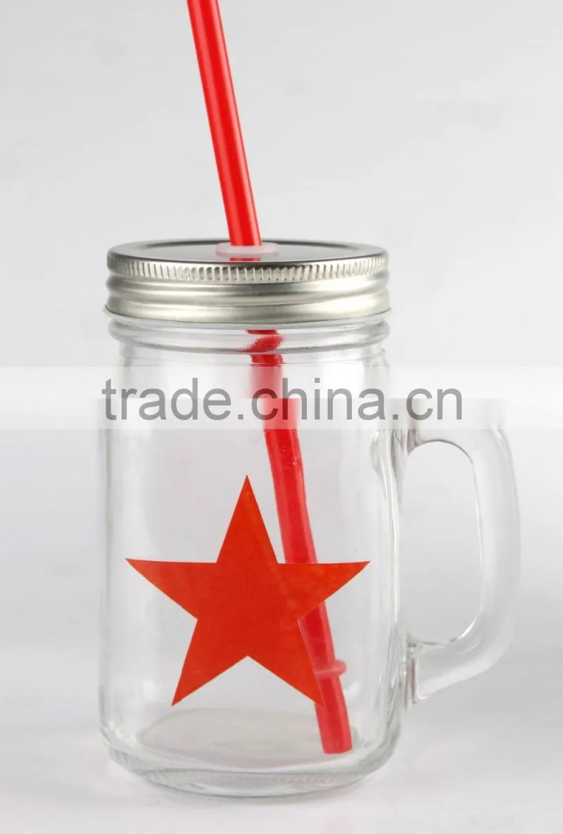 Set of 4 Cheap Hot Sale Screw Cap Star Mason Jar