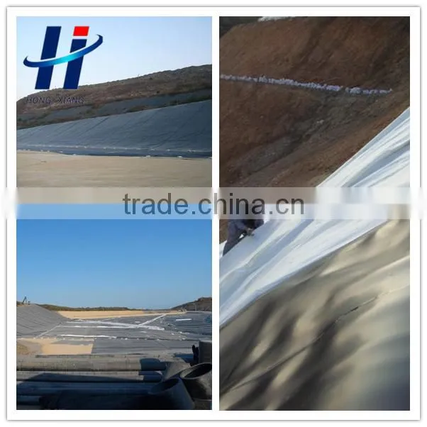 black smooth HDPE geomembrane