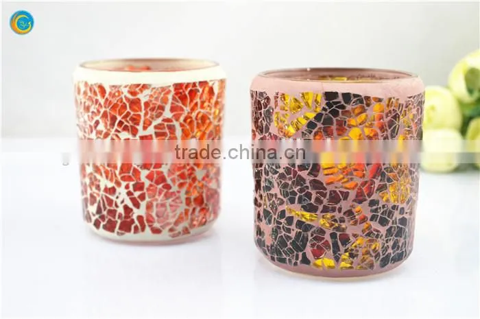 cheap colorful mosaic glass candle holder