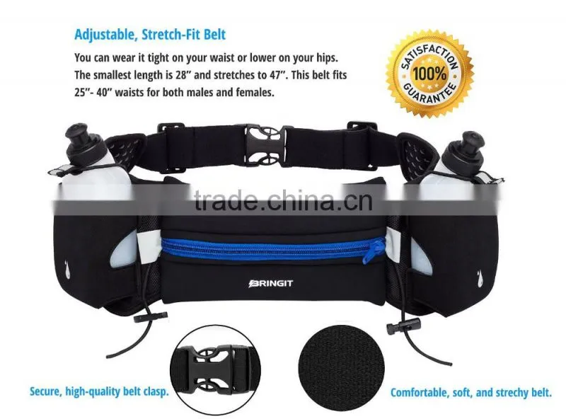 Running Belt with Water Bottles, Fuel Belt for Running, Race, Marathon, Hiking,