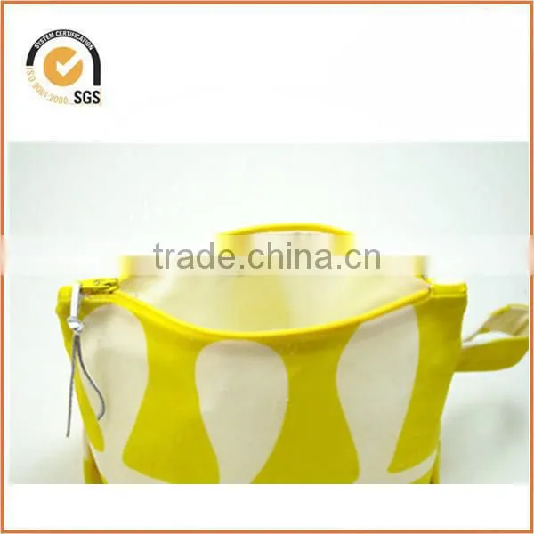 Waxed Canvas Cosmetic/Toiletry Zipper Pouch (Orange and Gray Floral) By Chiqun Dongguan CQ-H02001