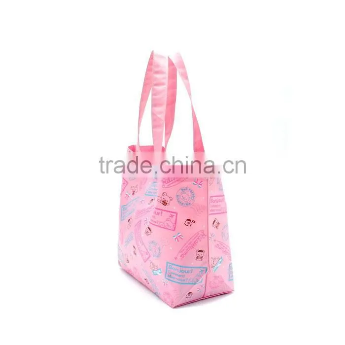 300D Polyester Dye Sublimation Full Color Printing Cute Bear Waterproof Shopping Tote Bag