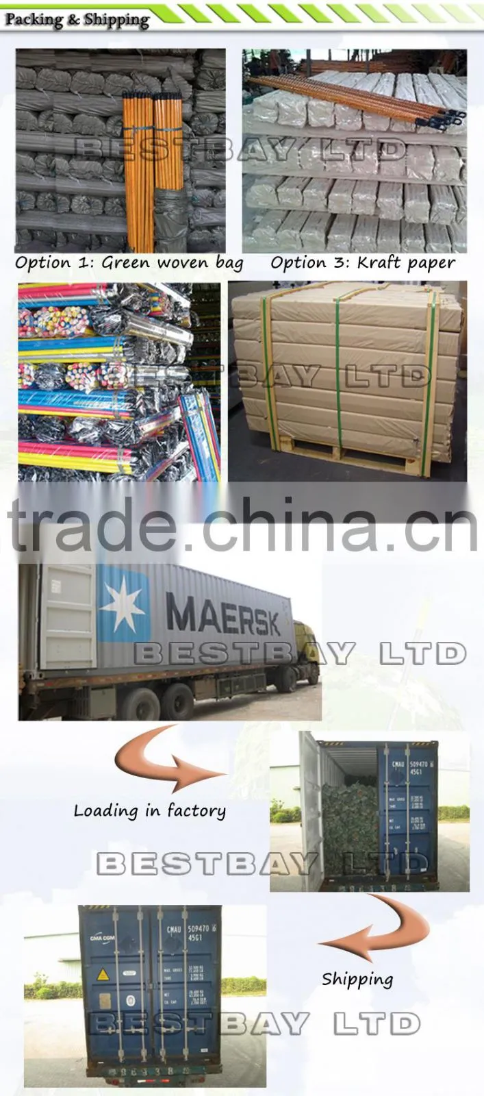 Factory direct sale pvc coated wooden broomstick, wooden stick, wooden broom handle