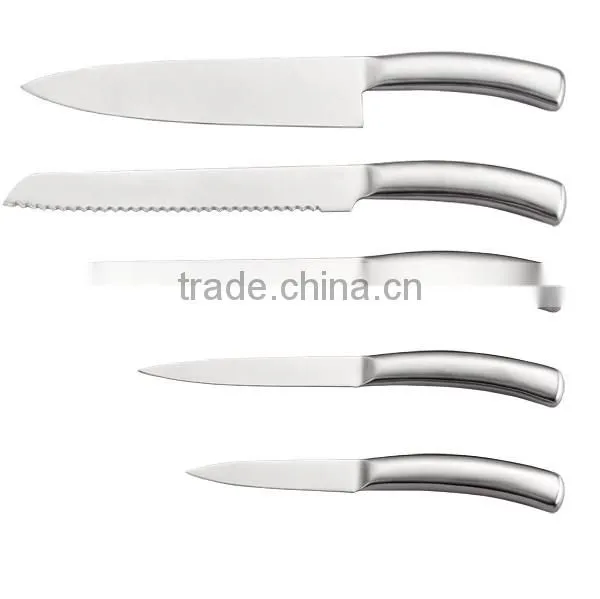 Full stainless steel kitchen knife set with Anti slip handle