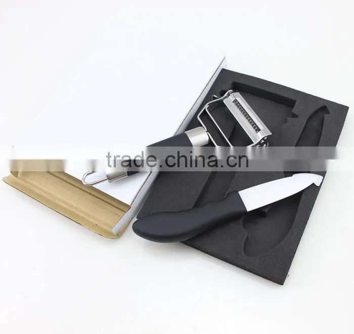 Stainless Steel Peeler Ceramic Knife Set Packed in EVA Tray