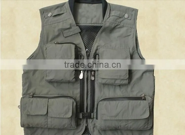 Fishing Multi-functional Vest Outdoor Hiking Photography Outerwear Men's spring and autumn much pockets work vest