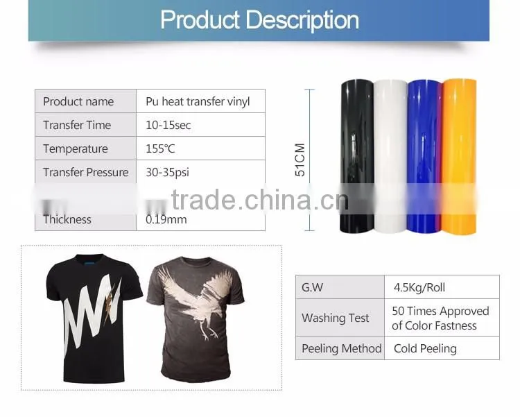 Large in stock 33 colors t-shirts heat transfer vinyl sheets for clothing